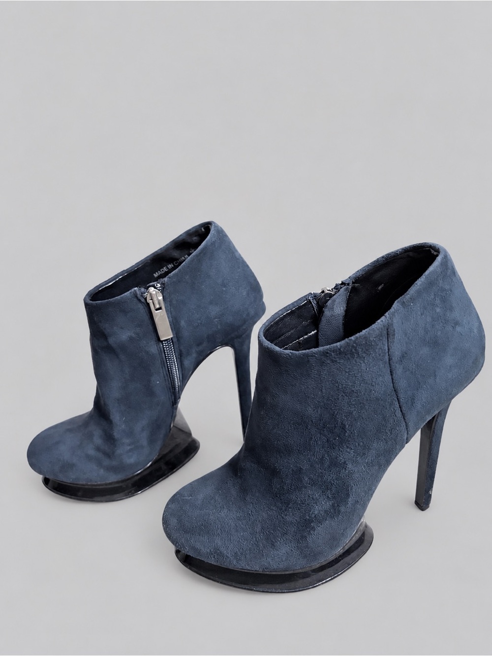 Dolce Vita Navy Blue Suede Sculpted Platform Ankle Boots Size 7